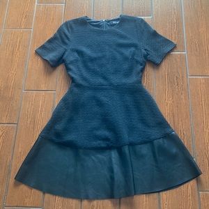 Do+Be black short sleeve a-line fit and flare textured faux leather dress sz S